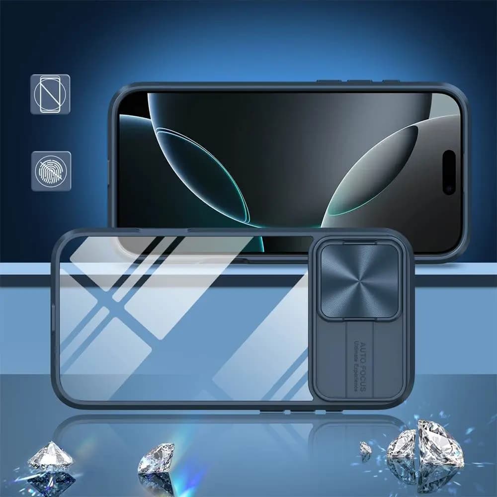 Coque avec cache caméra – iPhone 16 Pro – PROTECT IE027 Bleu Marine  - Vue 2