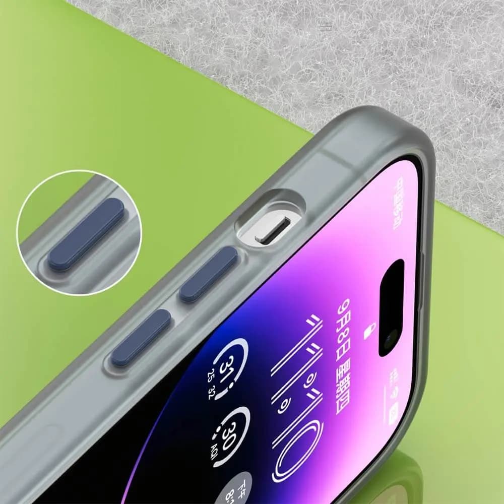 Coque MagSafe bi-matière – iPhone 14 Pro – PROTECT MF-006 Bleu Marine - Vue 3