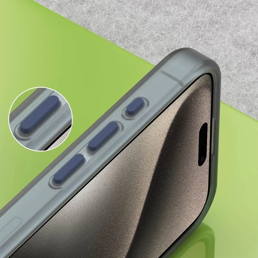 Coque MagSafe bi-matière – iPhone 15 Pro – PROTECT MF-006 Bleu Marine - Vue 3