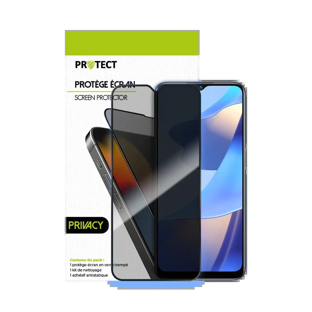 Verre trempé anti-espions 9H – compatible OPPO A16 4G / A16s – PROTECT Transparent - Vue 2