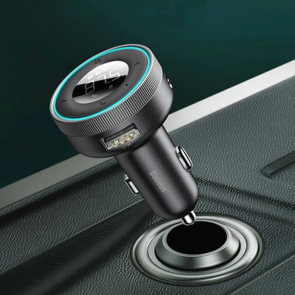 Transmetteur FM Bluetooth & Chargeur Voiture Baseus Noir - Vue 5