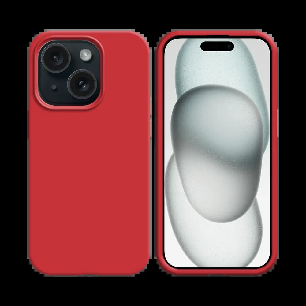 Coque silicone iPhone 15 - Rouge