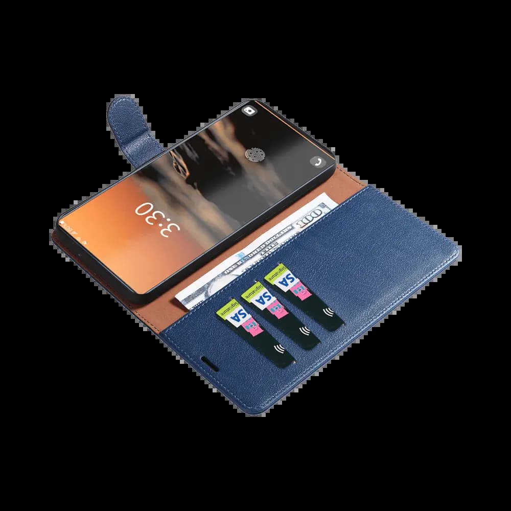 Housse folio anti-RFID Samsung Galaxy S23 Ultra 5G – PROTECT IP011 Bleu Marine - Vue 3