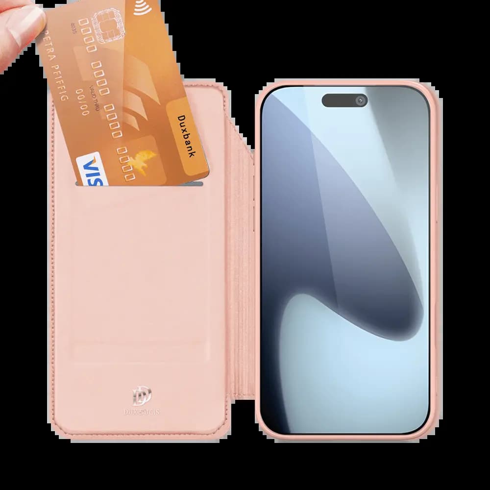 Housse folio iPhone 17 Pro Max porte-carte – Dux Ducis Skin Pro Bleu - Vue 2