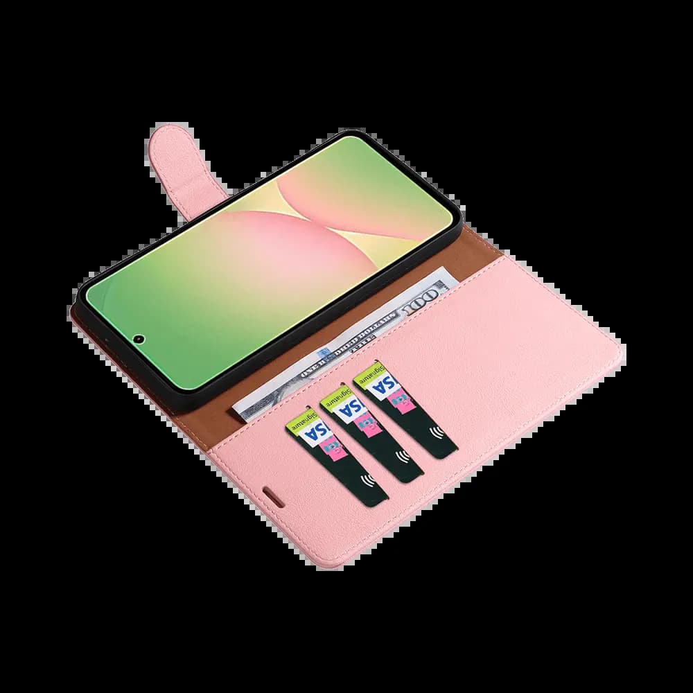 Housse folio anti-RFID Samsung Galaxy A57 5G – PROTECT IP011 Rose - Vue 9