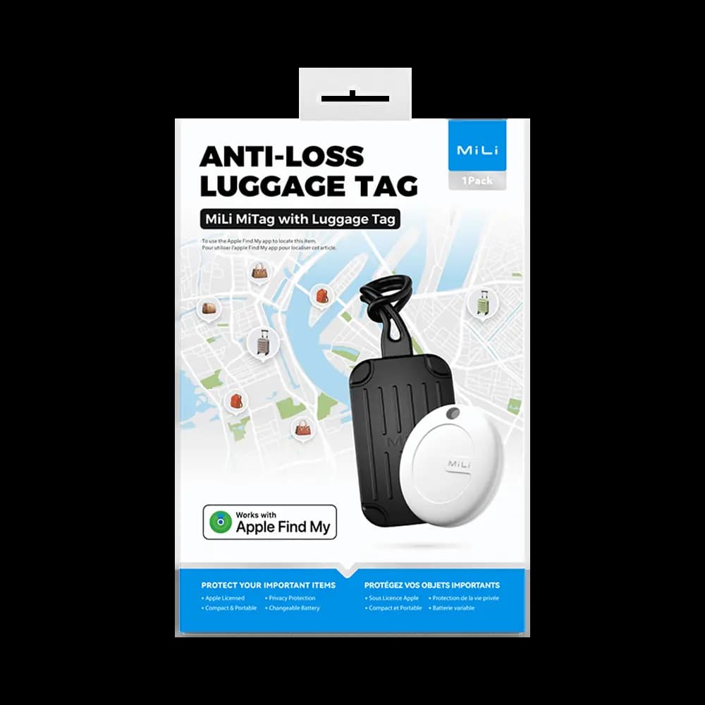 Traceur GPS Bagage MILI MiTag pour iOS Apple Find My - étiquette de voyage intégrée Noir - Vue 4