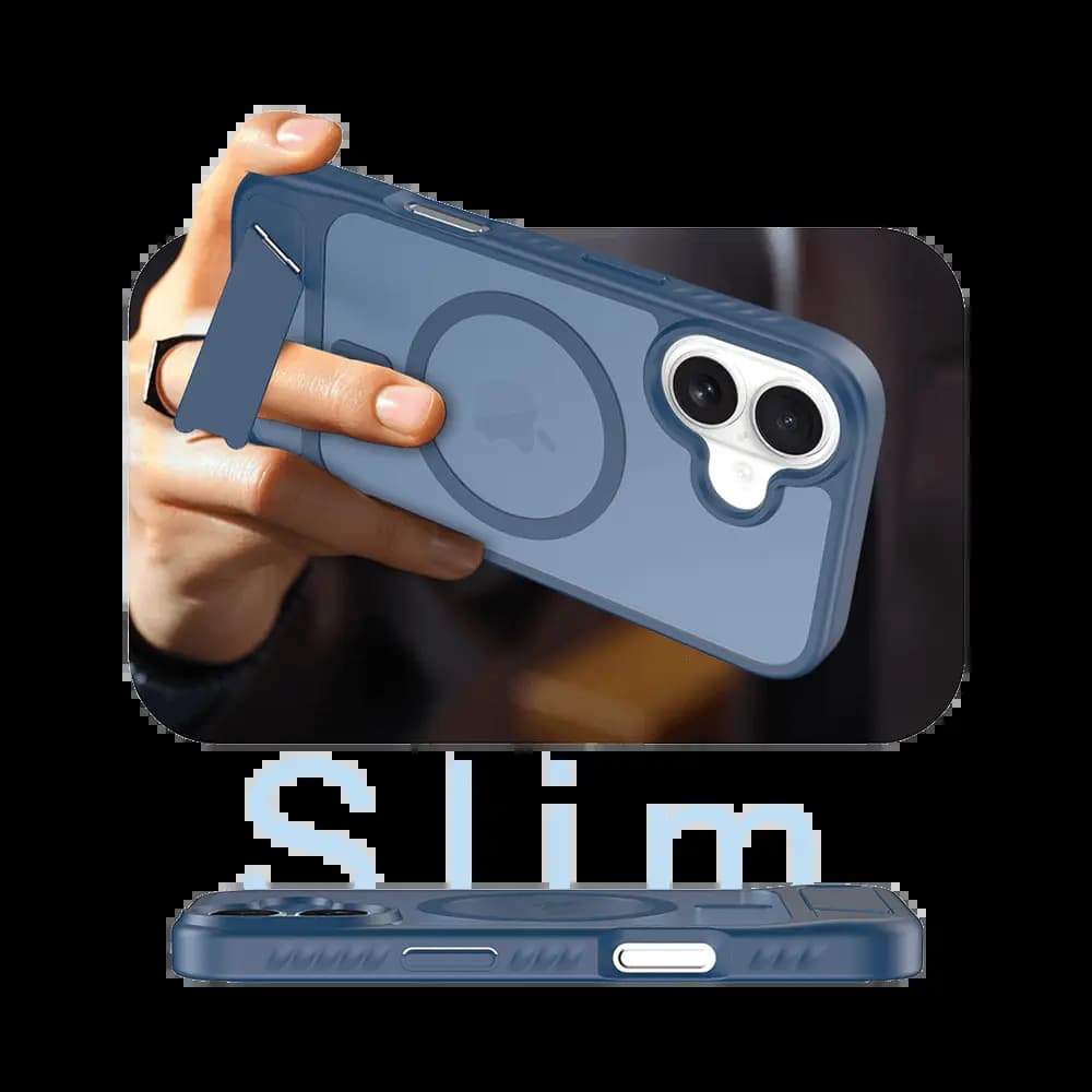 Coque de protection MagSafe avec support – Apple iPhone 17 – PROTECT IF014 Bleu - Vue 2