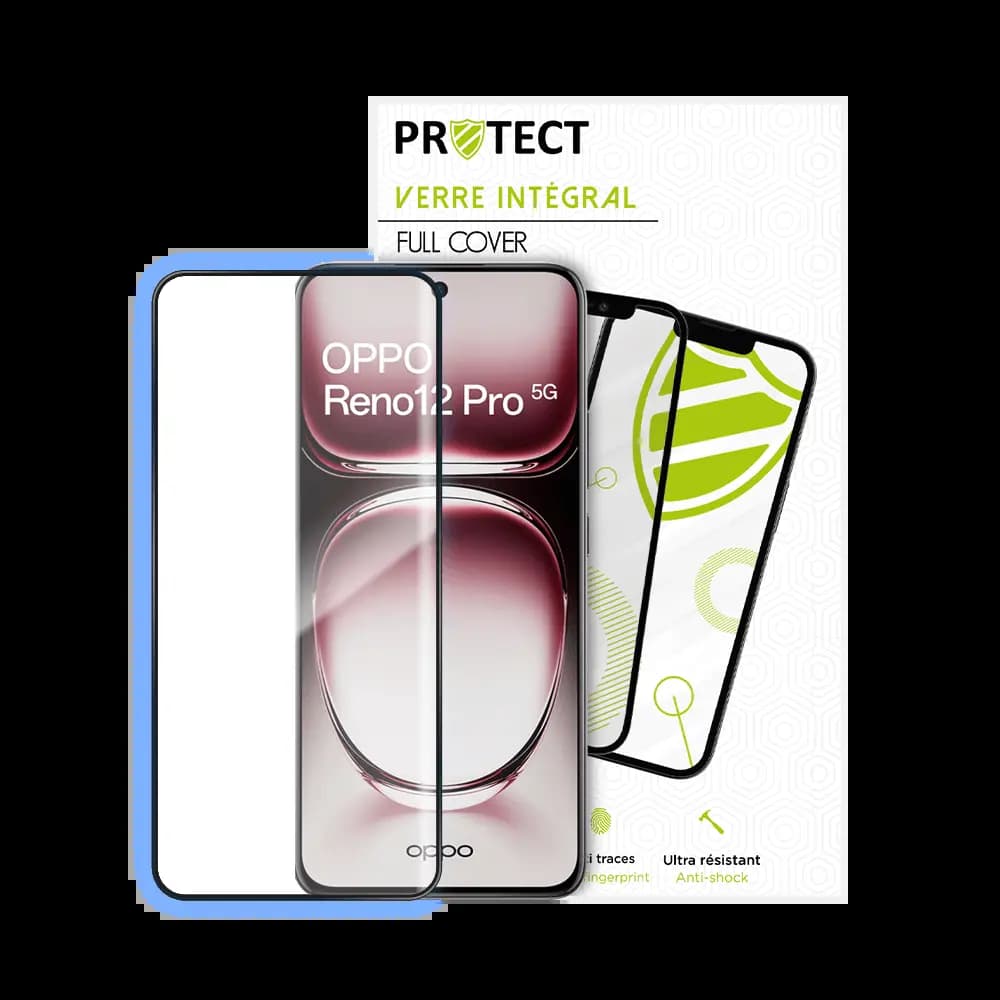 Verre trempé intégral 5D 9H – protection écran OPPO Reno12 Pro 5G – PROTECT Noir - Vue 2