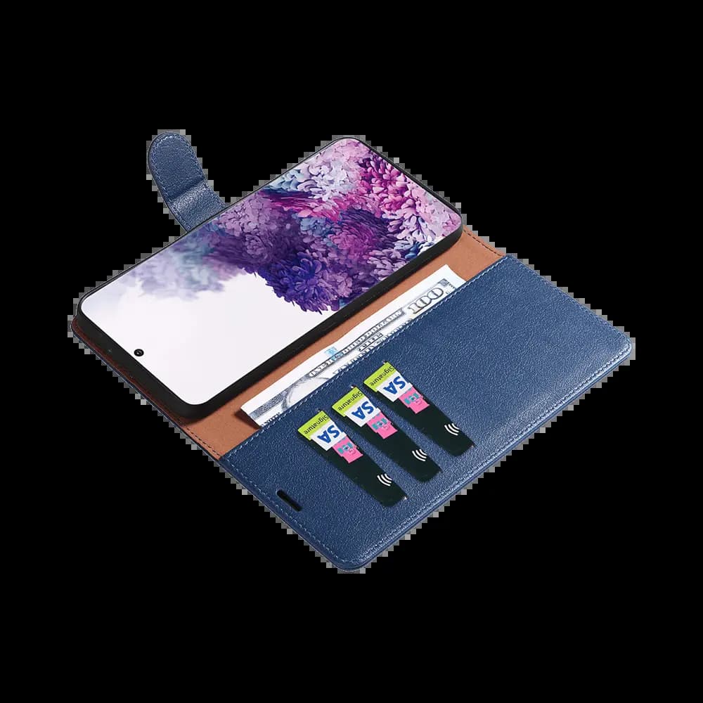 Housse folio anti-RFID Samsung Galaxy S20 FE – PROTECT IP011 Bleu Marine - Vue 3