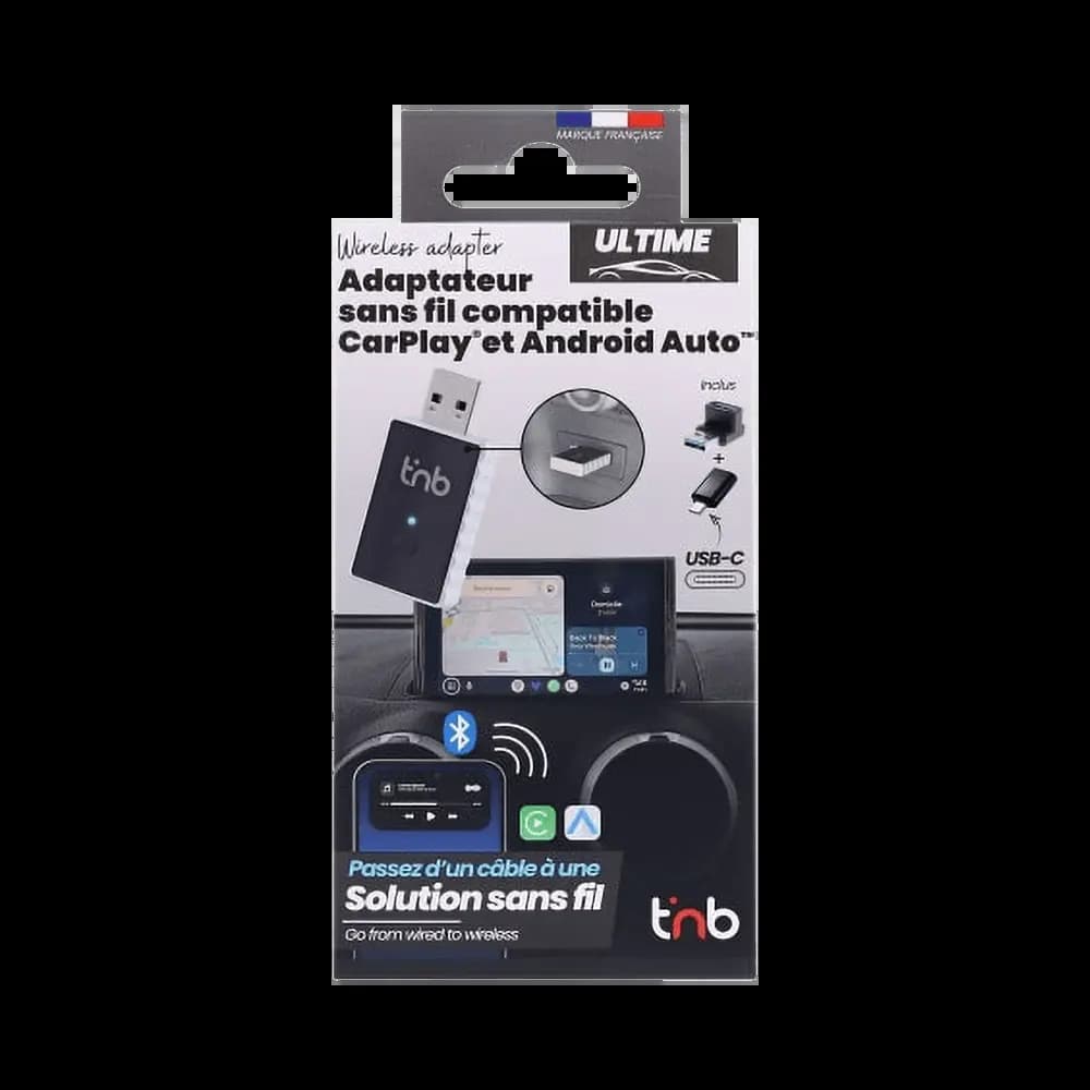 Adaptateur sans fil pour Apple CarPlay et Android Auto dongle USB 2-en-1 et connexion automatique - T'nb - Vue 3