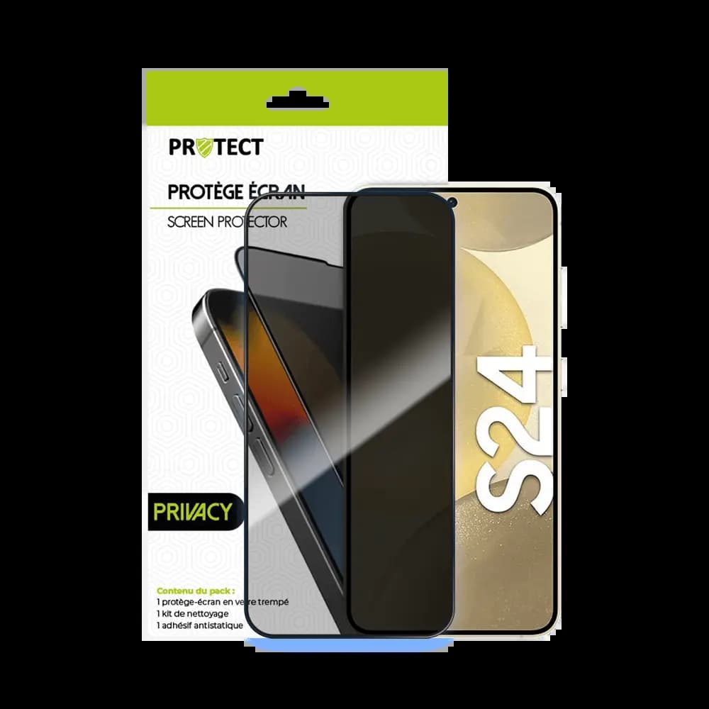 Verre trempé anti-espions 9H – Samsung Galaxy S24 5G – PROTECT Transparent - Vue 2