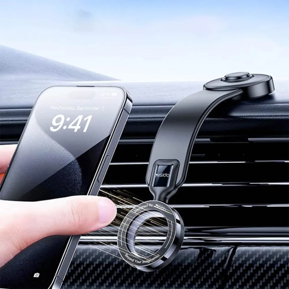 Support smartphone magnétique pour voiture Yesido C217 Noir - Vue 2