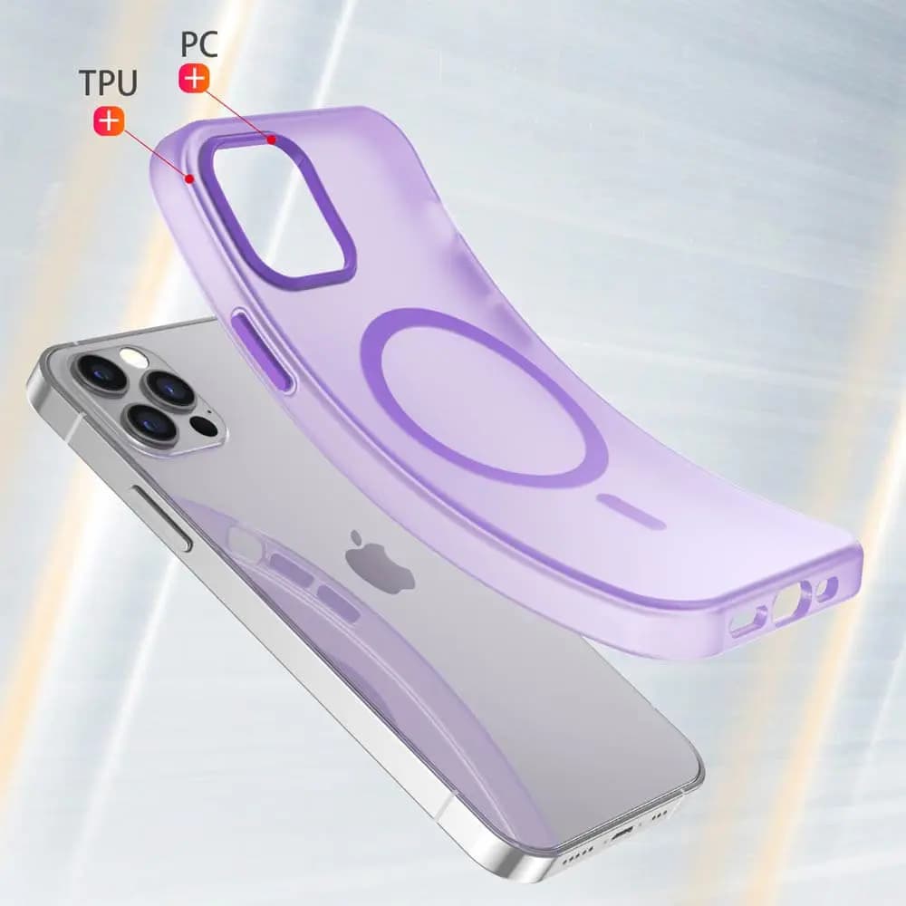Coque MagSafe bi-matière – compatible iPhone 12 / 12 Pro – PROTECT MF-006 Violet Foncé - Vue 2