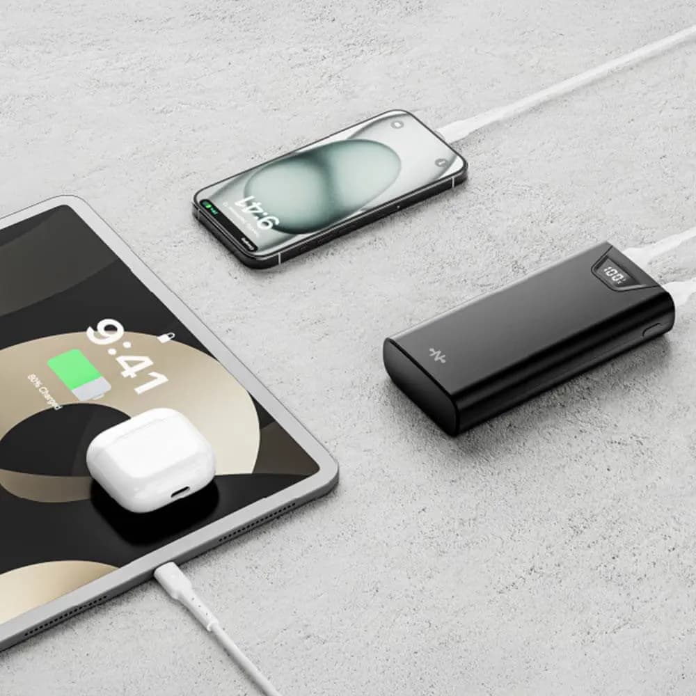 Batterie externe 20000mAh avec affichage digital et charge rapide 15W – CONNECT MC-BE20N01 Noir - Vue 7