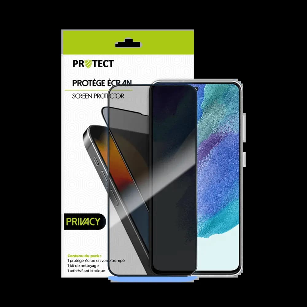 Verre trempé anti-espions 9H – Samsung Galaxy S21 FE – PROTECT Transparent - Vue 2