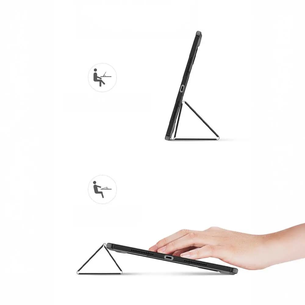 Housse folio iPad Pro 11" M4 (2024) avec dos transparent & porte-stylet - Dux Ducis Toby noir - Vue 3