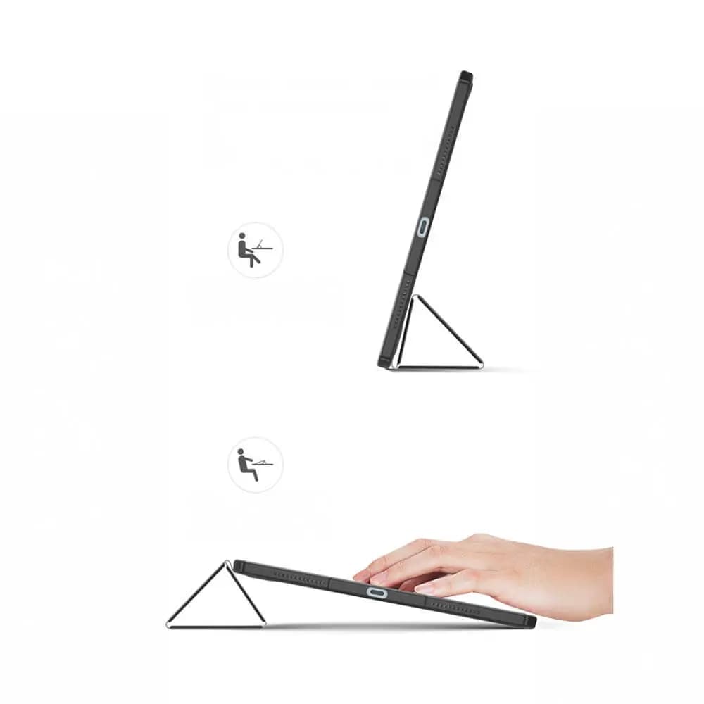 Housse folio iPad Air 4 / 5 avec dos transparent & porte-stylet - Dux Ducis Toby Bleu - Vue 9