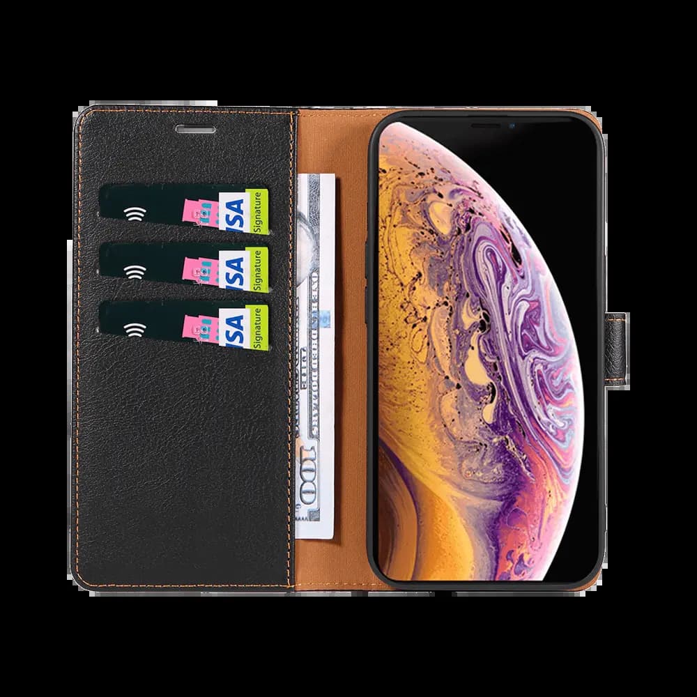 Housse folio anti-RFID iPhone X / XS – PROTECT IP011 Noir - Vue 2