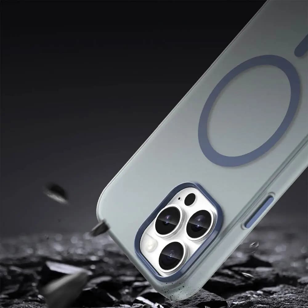 Coque MagSafe bi-matière – iPhone 13 Pro – PROTECT MF-006 Bleu Marine - Vue 4