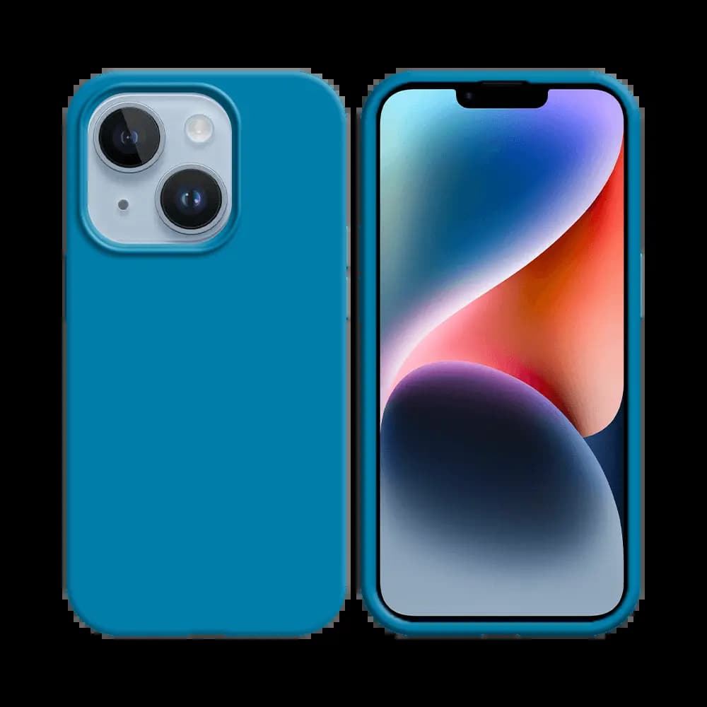 Coque silicone iPhone 14 Plus - Bleu Ciel