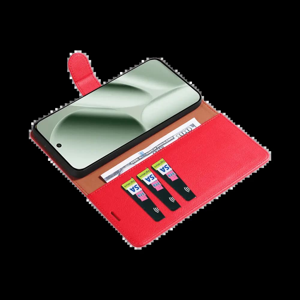 Housse folio anti-RFID compatible Google Pixel 9 Pro XL / 10 Pro XL PROTECT IP011 Rouge - Vue 3