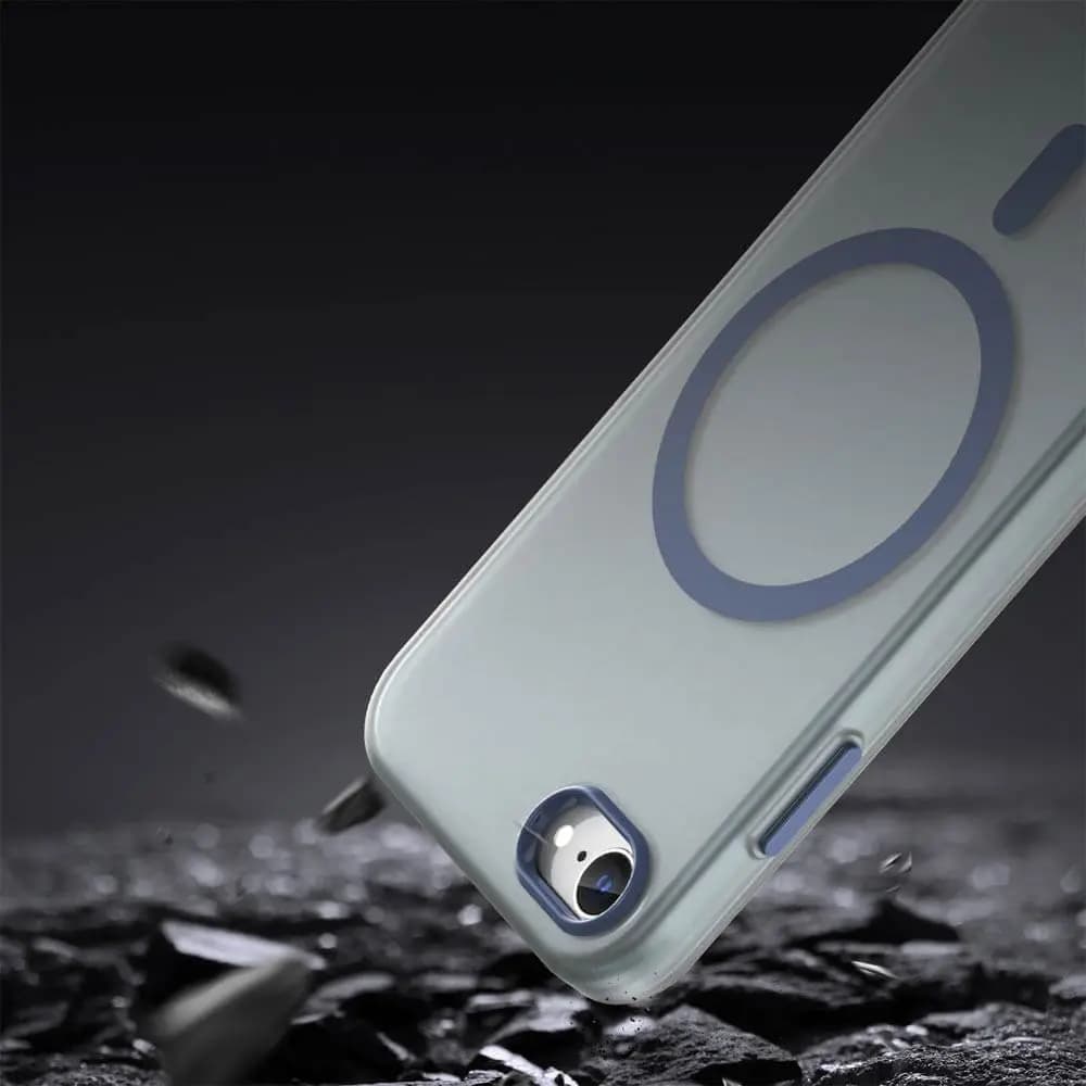 Coque MagSafe bi-matière – compatible iPhone 7 / 8 / SE (2nd & 3e Gen) – PROTECT MF-006 Bleu Marine - Vue 4