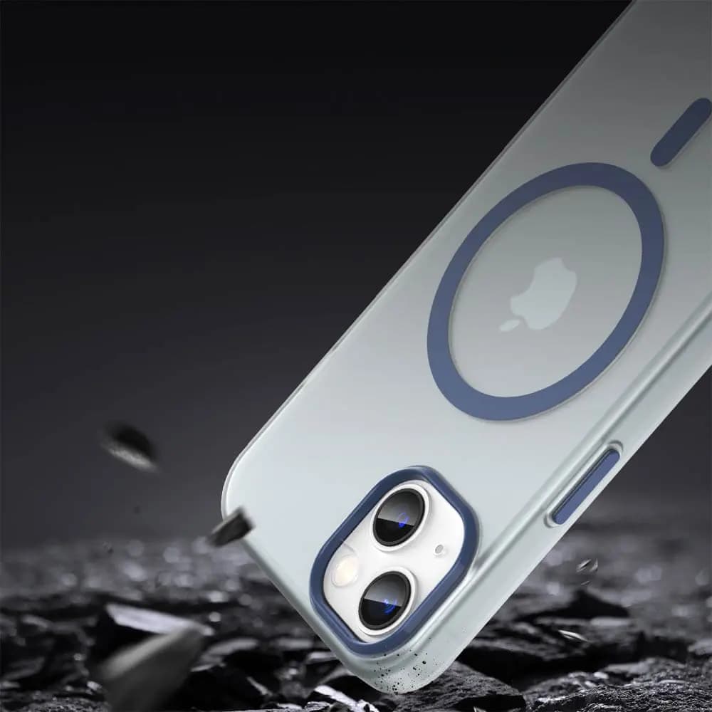 Coque MagSafe bi-matière – iPhone 13 – PROTECT MF-006 Bleu Marine - Vue 4