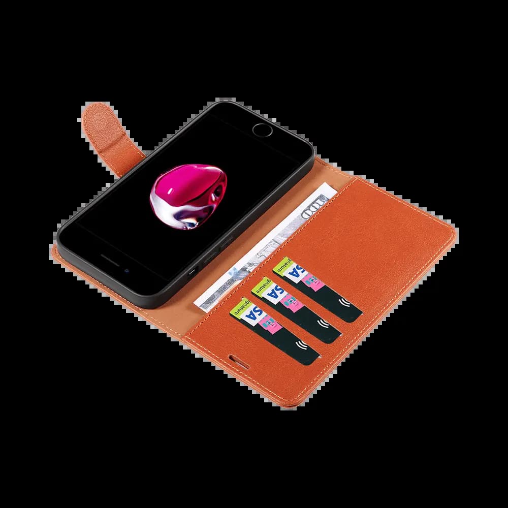 Housse folio anti-RFID iPhone 7 Plus / 8 Plus – PROTECT IP011 Marron - Vue 3