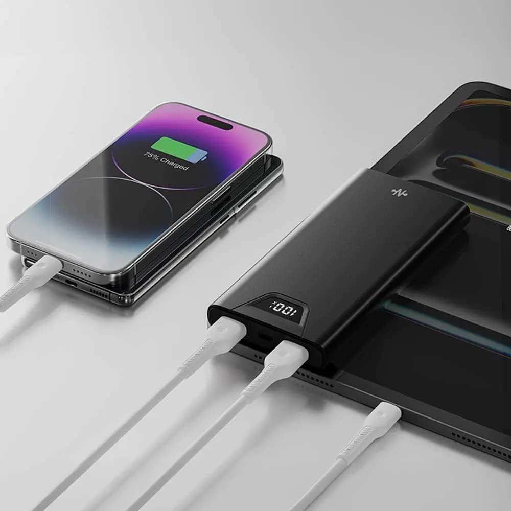 Batterie externe 10000mAh avec affichage digital et charge rapide 15W – CONNECT MC-BE10N01 Noir - Vue 7