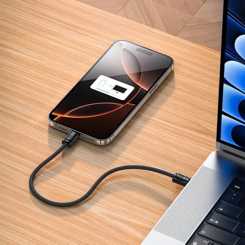 Câble Data USB-C vers USB-C Yesido Porte Clé Charge Rapide 60W Noir - Vue 2