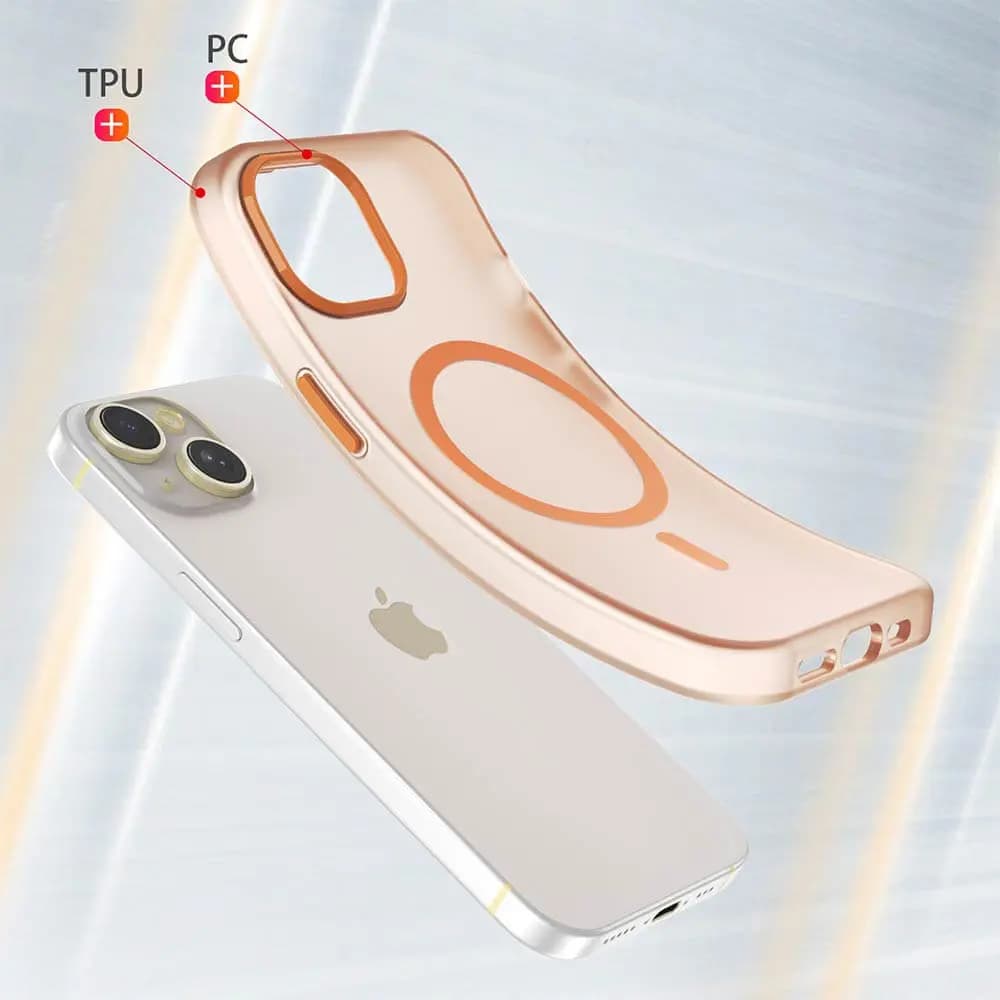 Coque MagSafe bi-matière – iPhone 15 – PROTECT MF-006 Orange - Vue 2