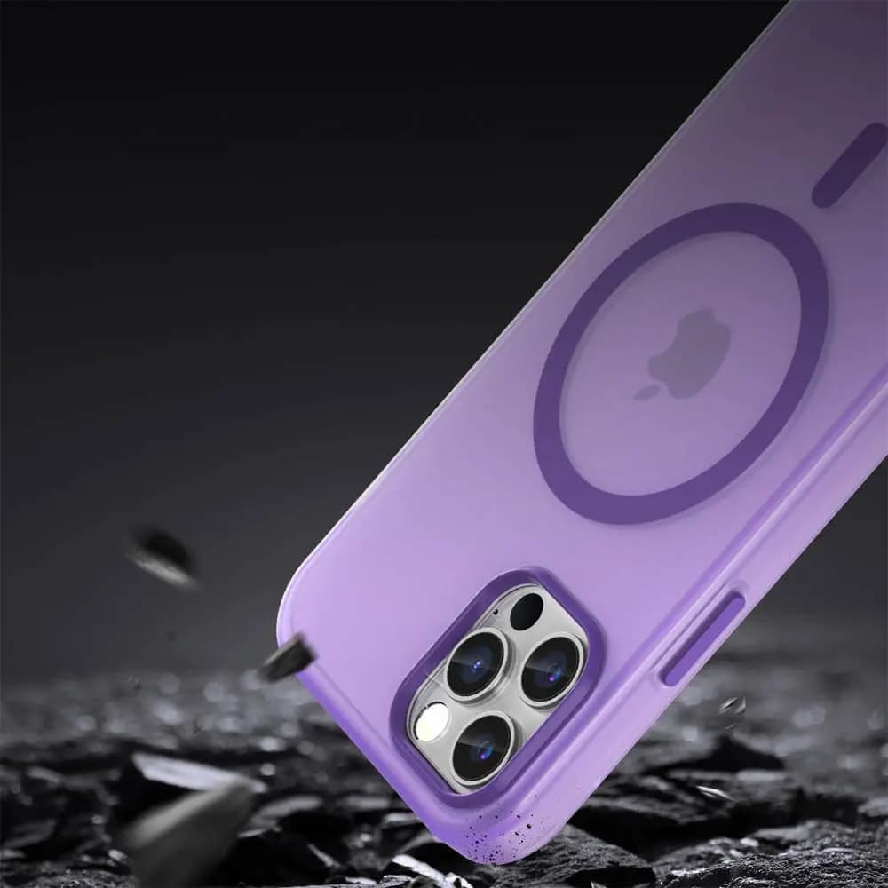 Coque MagSafe bi-matière – compatible iPhone 12 / 12 Pro – PROTECT MF-006 Violet Foncé - Vue 4