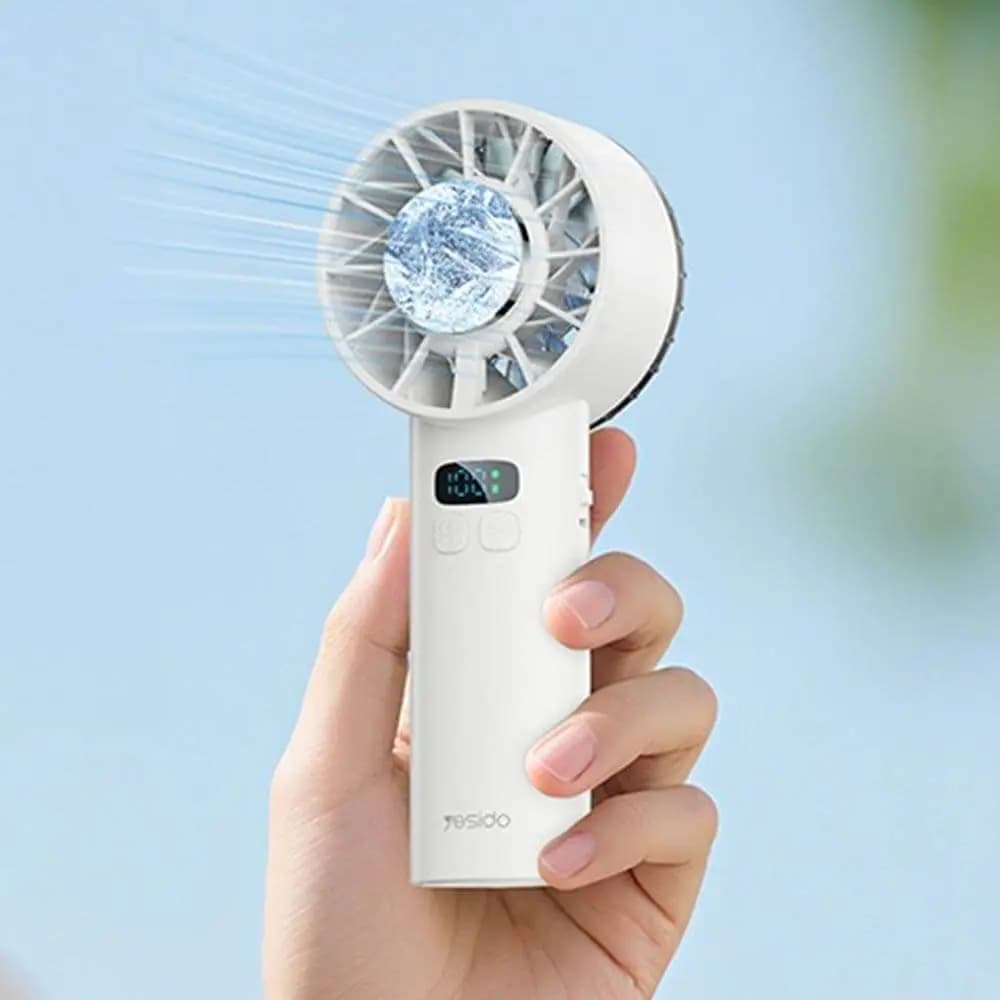 Mini Ventilateur Portable Yesido avec Refroidissement d'Air 3600mAh Blanc - Vue 3