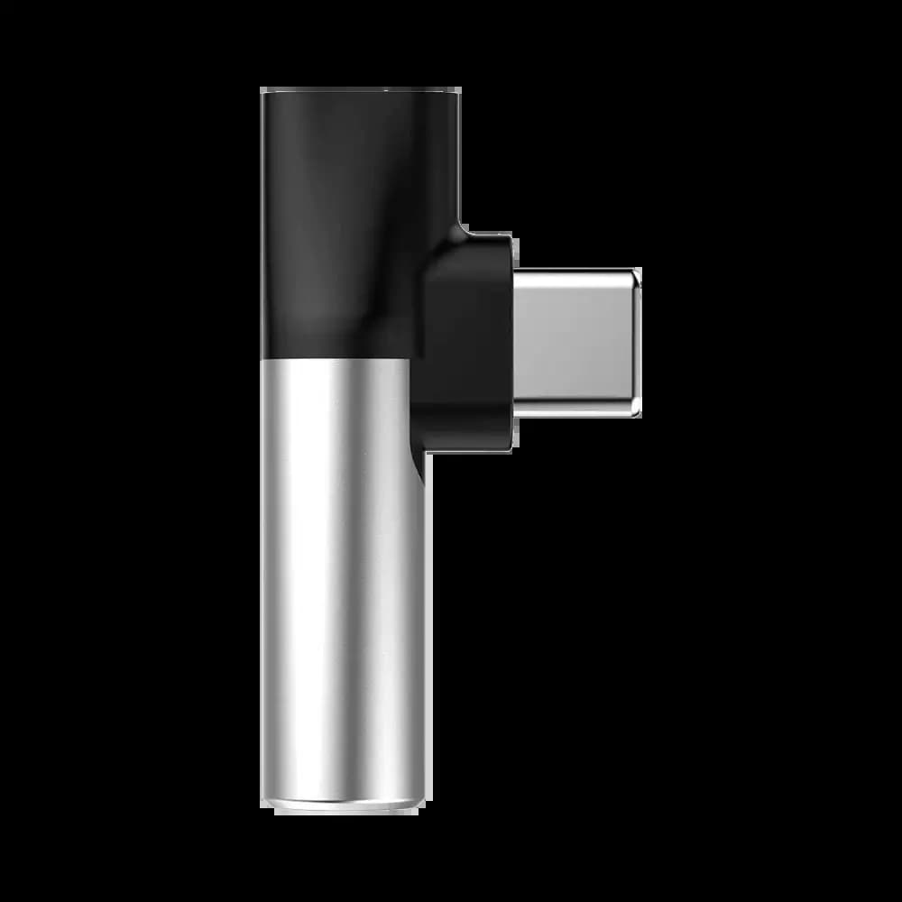 Adaptateur Convertisseur Baseus L41 Type C Mâle à Type C Femelle + 3.5mm Femelle Argent - Vue 3