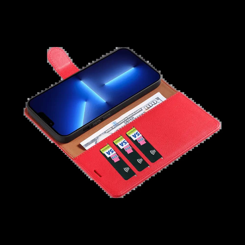 Housse folio anti-RFID iPhone 11 Pro Max – PROTECT IP011 Rouge - Vue 3