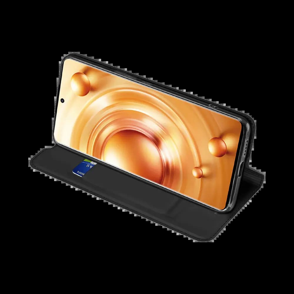 Housse folio Vivo X80 Pro porte-carte – Dux Ducis Skin Pro Noir - Vue 3