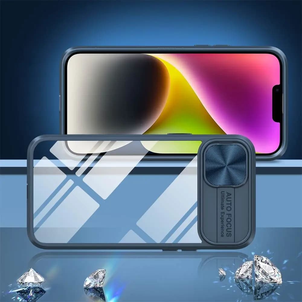 Coque avec cache caméra – iPhone 14 Plus – PROTECT IE027 Bleu Marine - Vue 2