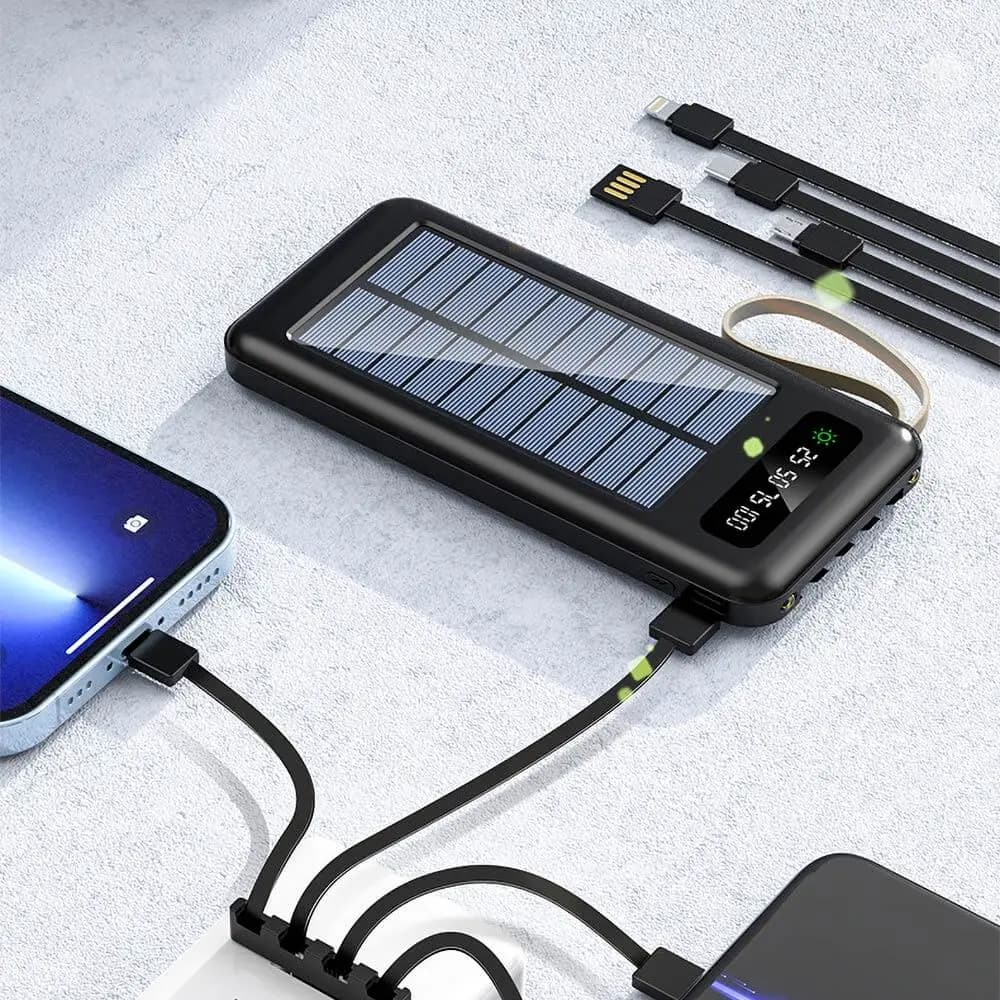 Batterie externe solaire 10000 mAh avec écran digital et lampe torche – CONNECT MC-BESN01 Noir - Vue 6