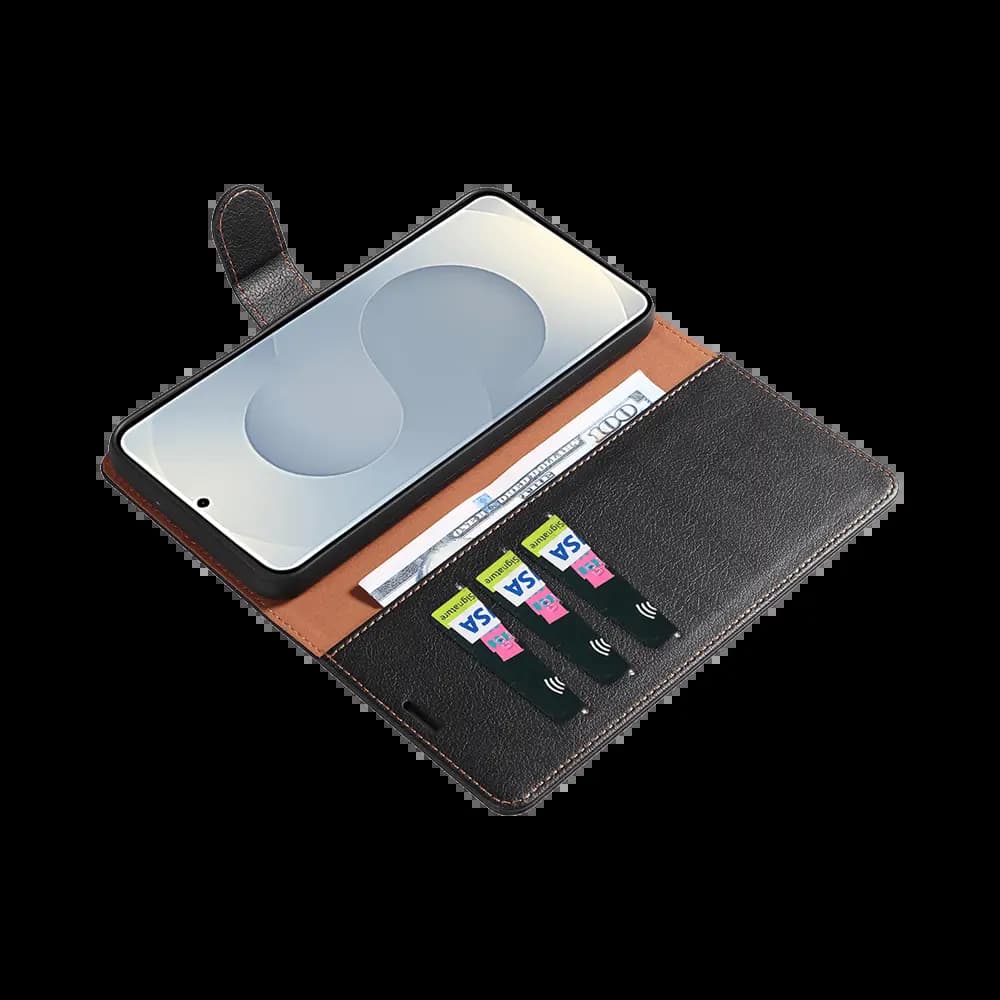 Housse folio anti-RFID Samsung Galaxy S25 Edge – PROTECT IP011 Noir - Vue 3