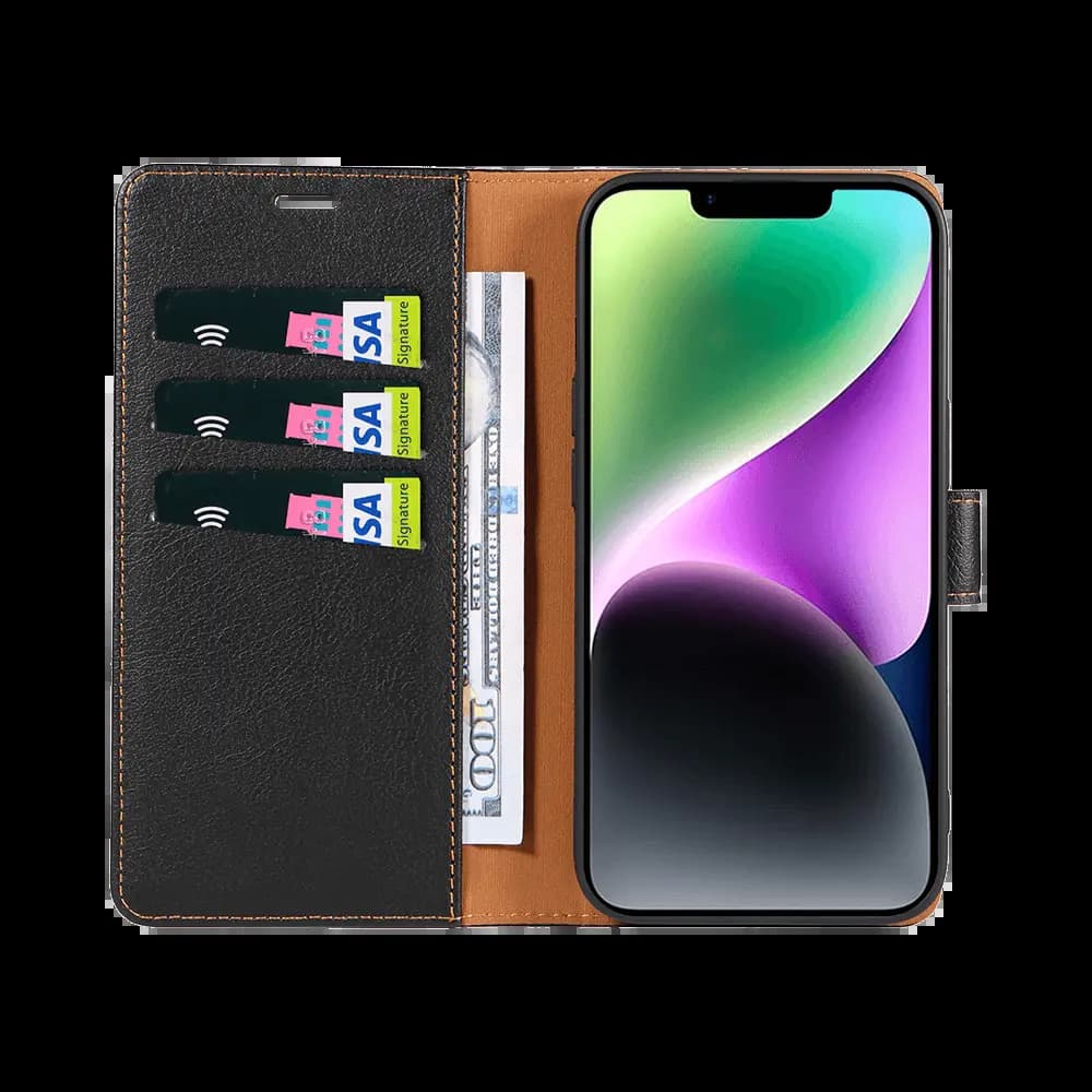 Housse folio anti-RFID iPhone 14 – PROTECT IP011 Noir - Vue 2