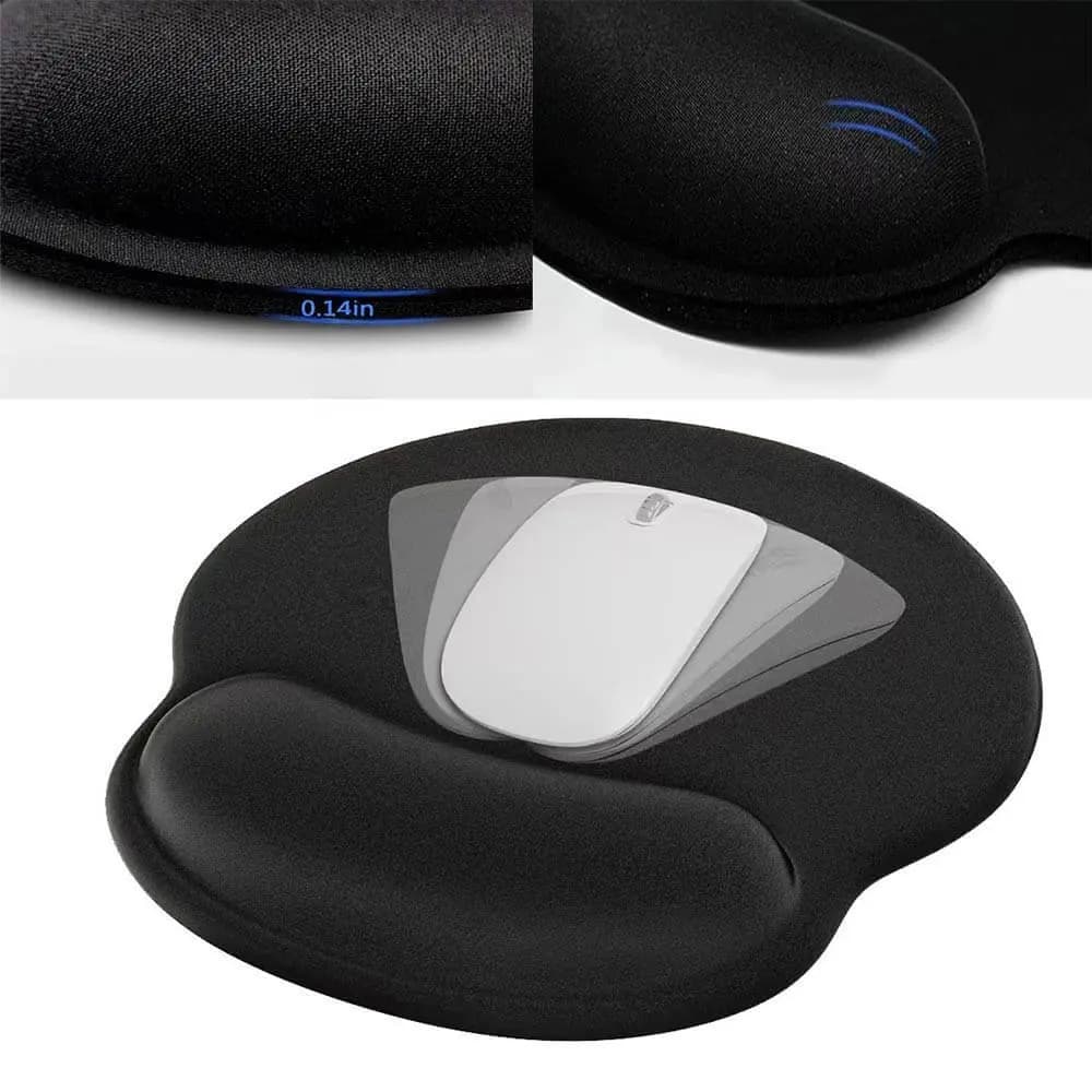 Kit tapis de souris ergonomique 3-en-1 à mémoire de forme - Noir - Vue 3
