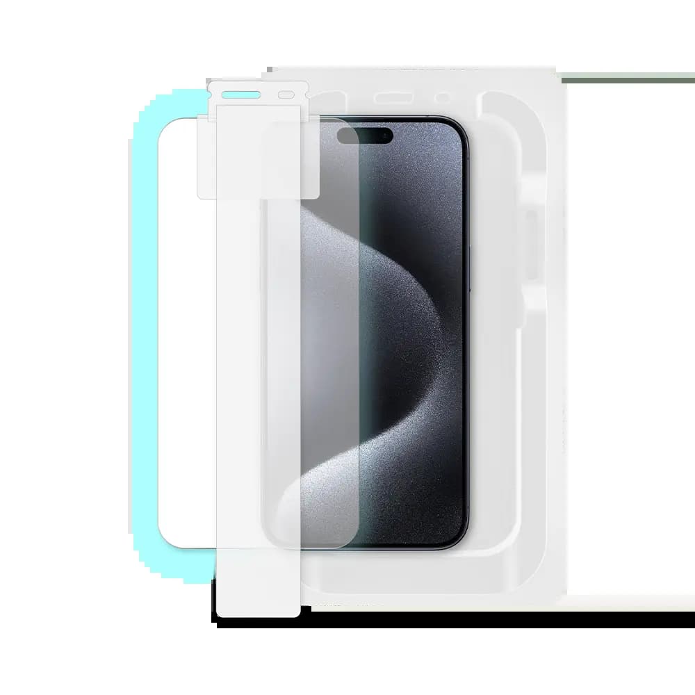 Verre trempé (x2) iPhone 15 Pro Max - applicateur installation facile - PROTECT - Vue 2