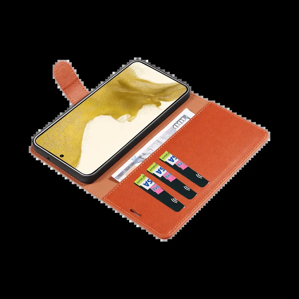 Housse folio anti-RFID Samsung Galaxy S24 FE – PROTECT IP011 Marron - Vue 3