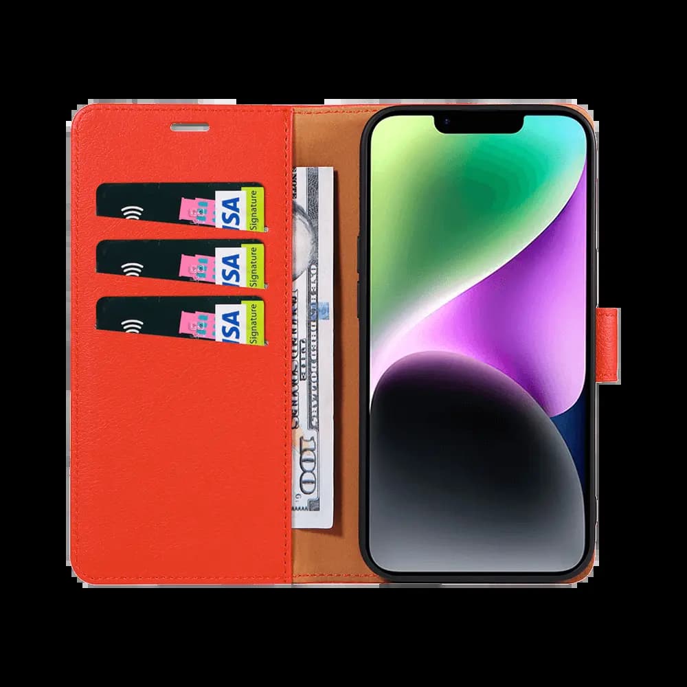 Housse folio anti-RFID iPhone 14 – PROTECT IP011 Rouge - Vue 2