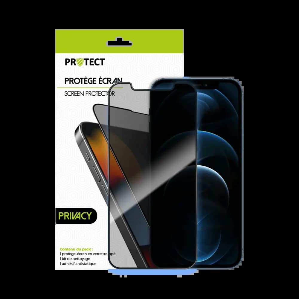 Verre trempé anti-espions 9H – compatible Apple iPhone 12 / 12 Pro – PROTECT Transparent - Vue 2