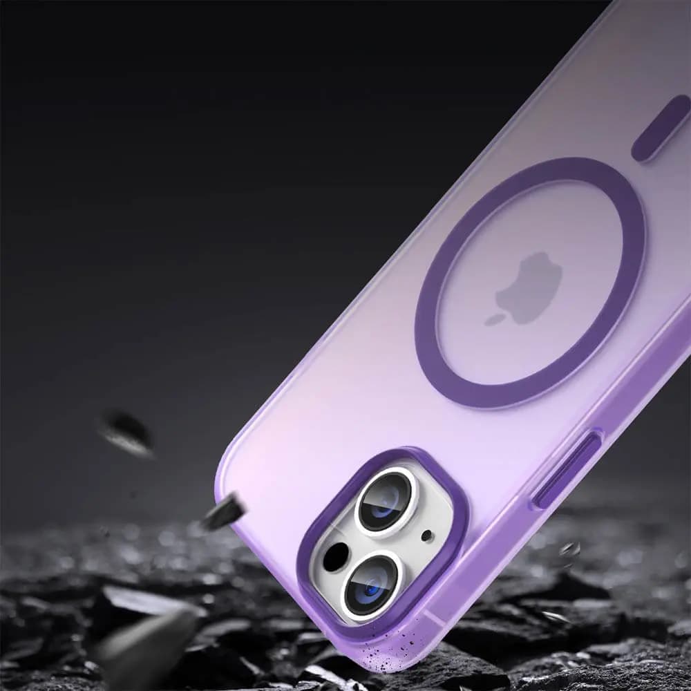 Coque MagSafe bi-matière – iPhone 14 – PROTECT MF-006 Violet Foncé - Vue 4