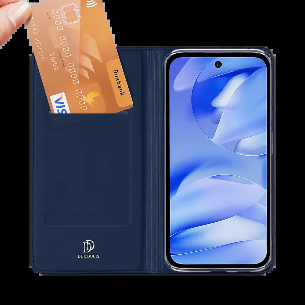 Housse folio iPhone 16e porte-carte – Dux Ducis Skin Pro Bleu - Vue 2