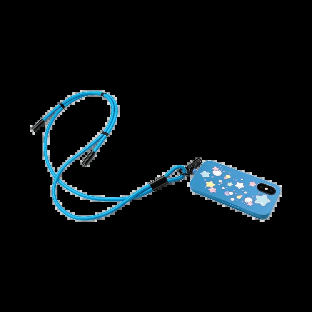 Tour de Cou Smartphone avec Câble USB-C vers USB-C Bleu - Vue 2