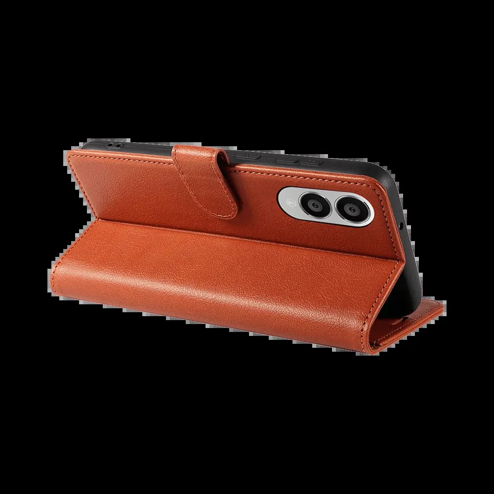 Housse folio anti-RFID Samsung Galaxy S25 Edge – PROTECT IP011 Marron - Vue 2