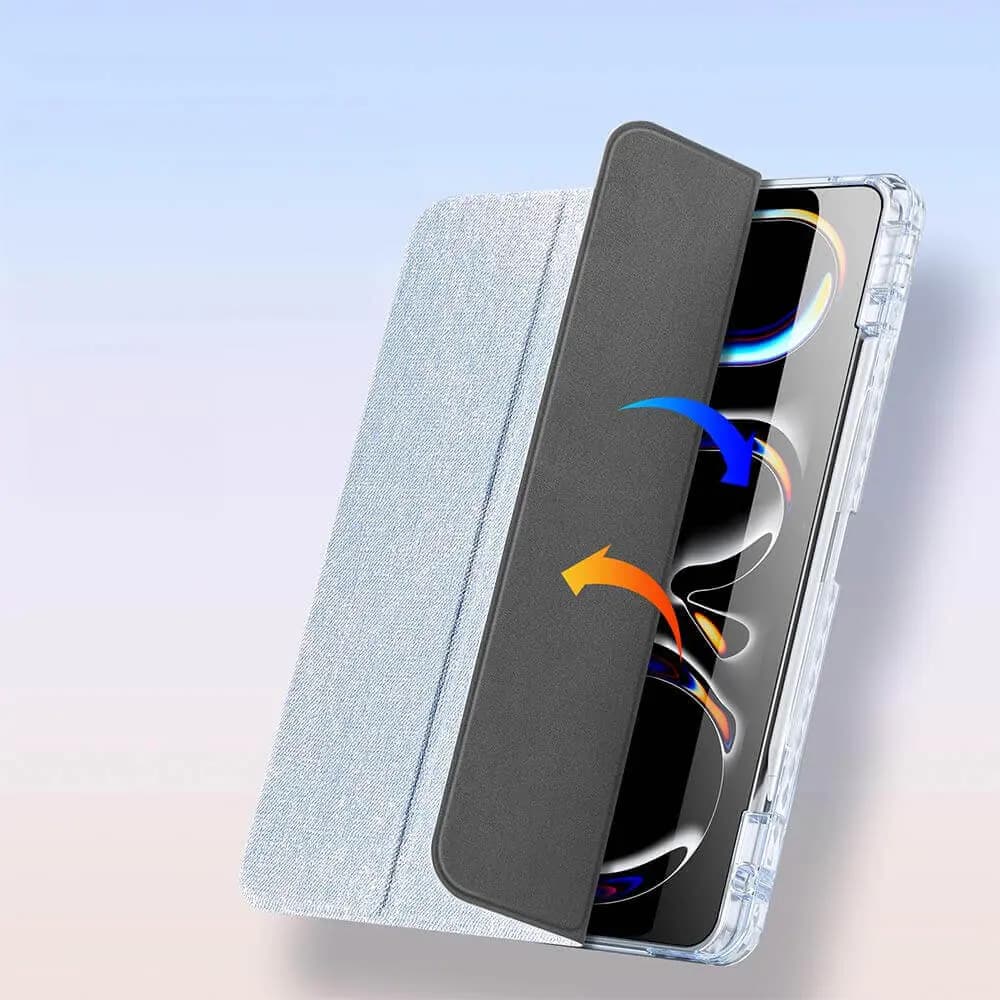 Housse folio iPad Pro 11" M4 avec porte-stylet - Dux Ducis Unid Bleu - Vue 4